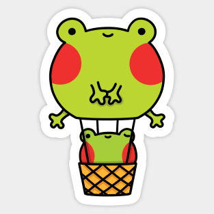 Frog hot air balloon Sticker